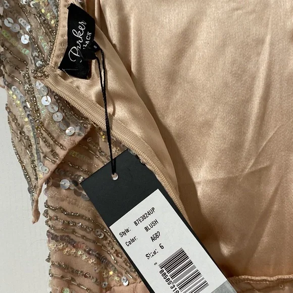 NWT Parker black blush sequin gown/dress Size 6